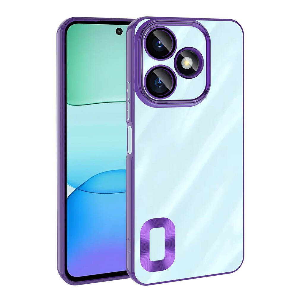 Xiaomi Redmi 13 4G Case Camera Protection Logo Showing Zore Omega Cover Deep Purple