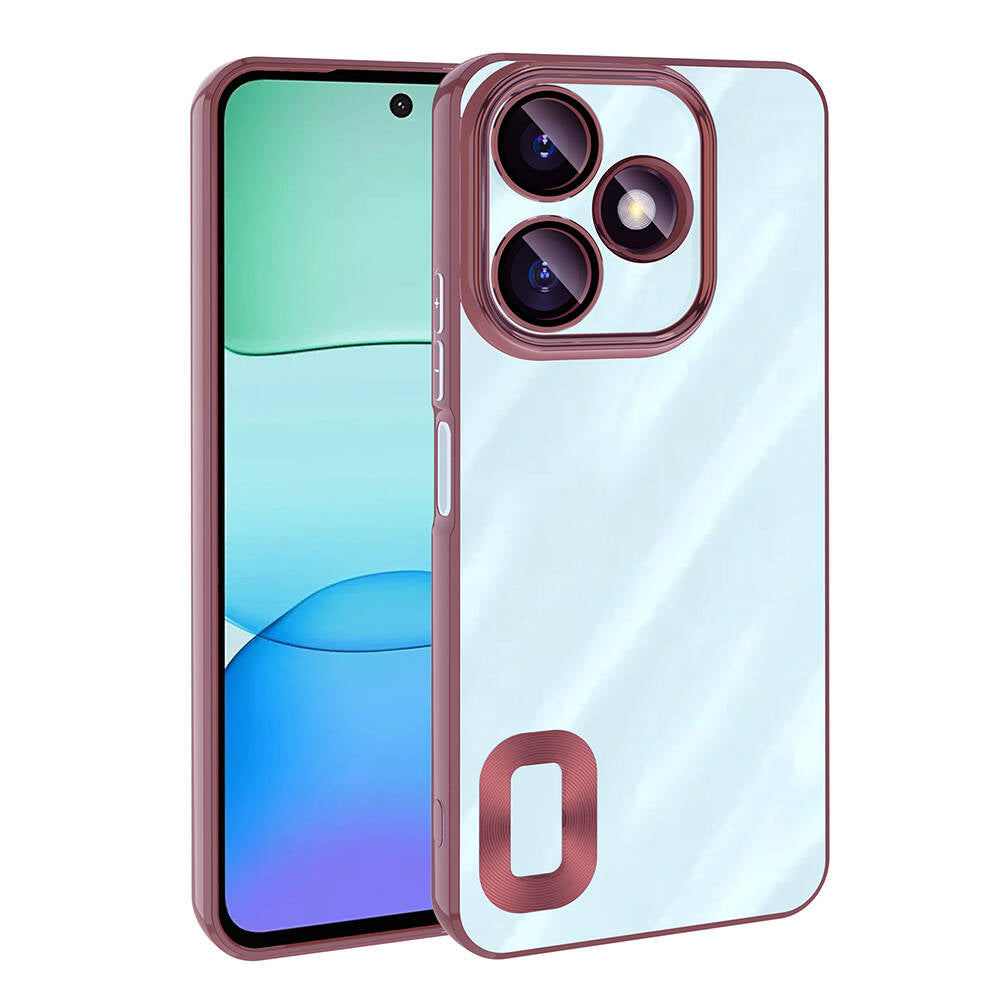 Xiaomi Redmi 13 4G Case Camera Protection Logo Showing Zore Omega Cover Rose Gold