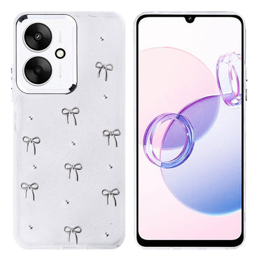 Xiaomi Redmi 13C Case Airbag Design Glitter Transparent Zore Polar Cover Cherry