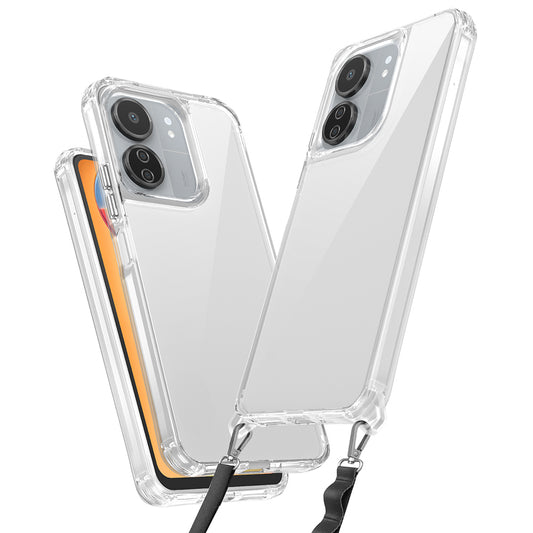 Xiaomi Redmi 13C Case Airbag Detachable Strap Zore Snap Silicone Cover Transparent