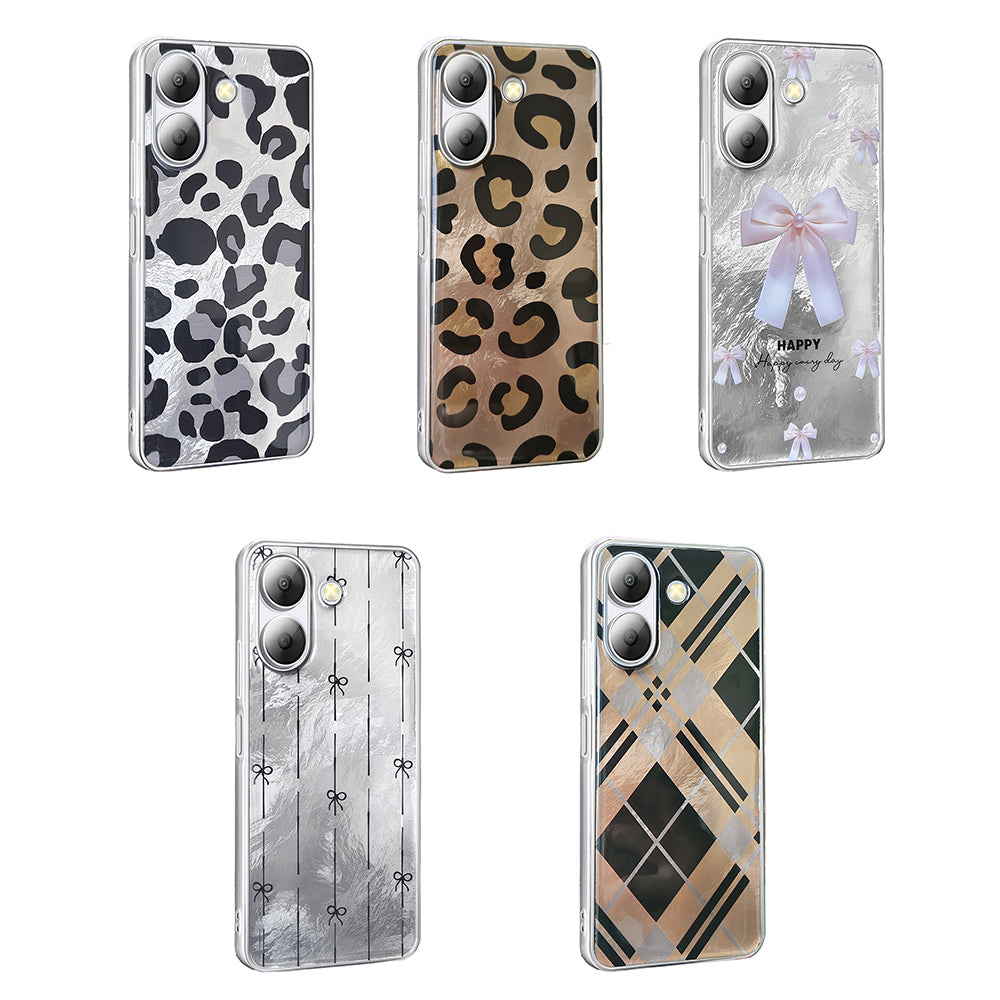 Xiaomi Redmi 13C Kılıf Desenli Zore Mep Kapak Gold Leopar