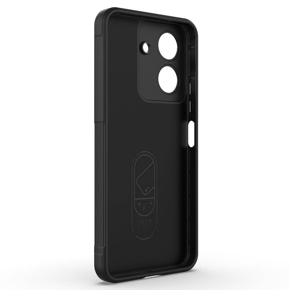 Xiaomi Redmi 13C Case Flexible TPU Hollow Back Surface Design Zore Ethnic Silicone Cover Black