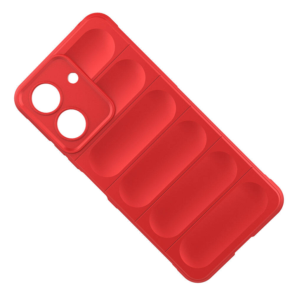 Xiaomi Redmi 13C Kılıf Esnek TPU Oyuklu Arka Yüzey Tasarımlı Zore Etnik Silikon Kapak Kırmızı