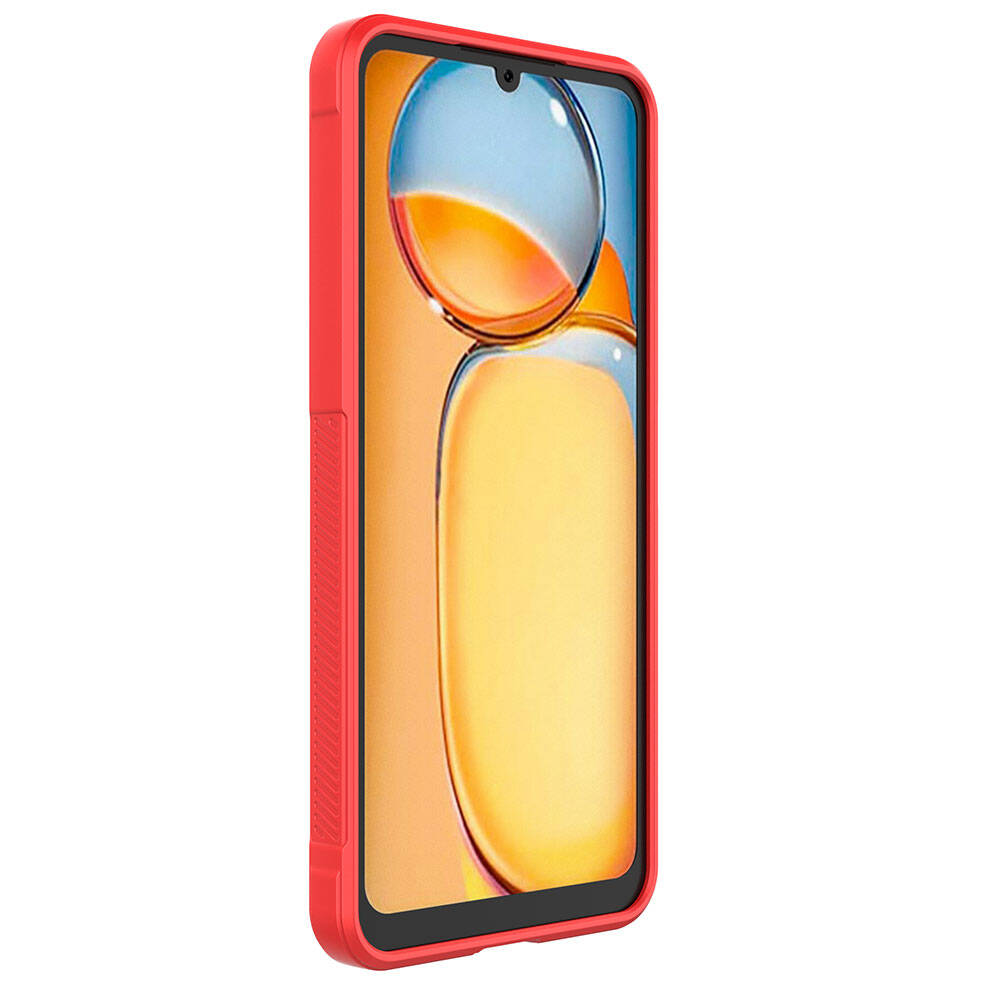 Xiaomi Redmi 13C Kılıf Esnek TPU Oyuklu Arka Yüzey Tasarımlı Zore Etnik Silikon Kapak Kırmızı