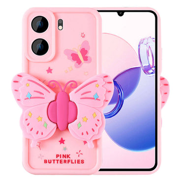 Xiaomi Redmi 13C Case Camera Protection Figure Design Zore Cover Pink Dark