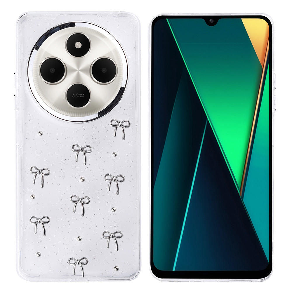 Xiaomi Redmi 14C 4G Kılıf Airbag Tasarımlı Simli Şeffaf Zore Kutup Kapak Yıldız