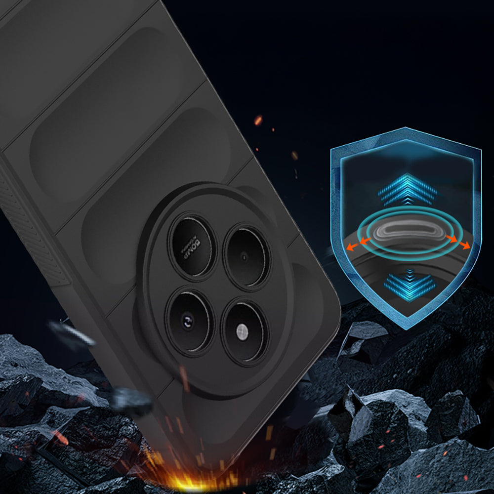 Xiaomi Redmi 14C 4G Case Flexible TPU Hollow Back Surface Design Zore Ethnic Silicone Cover Navy Blue