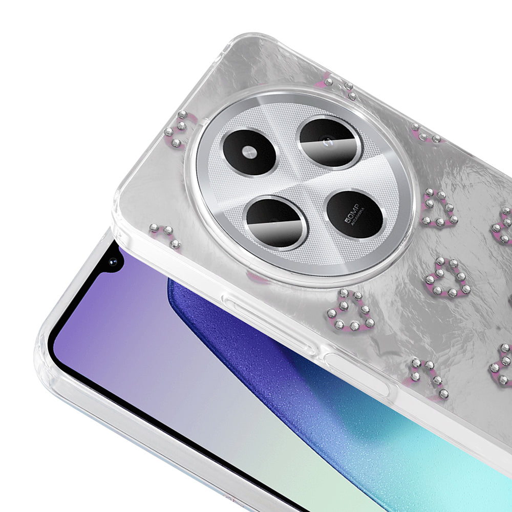 Xiaomi Redmi 14C 4G Kılıf Kamera Korumalı Figürlü Zore Ponti Silikon Kapak Açık Pembe