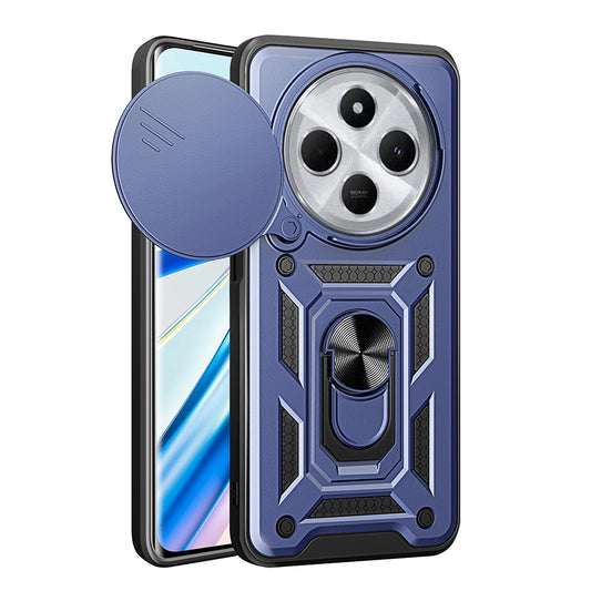 Xiaomi Redmi 14C 4G Case Magnetic Stand Camera Protection Zore Sliding Vega Cover Blue