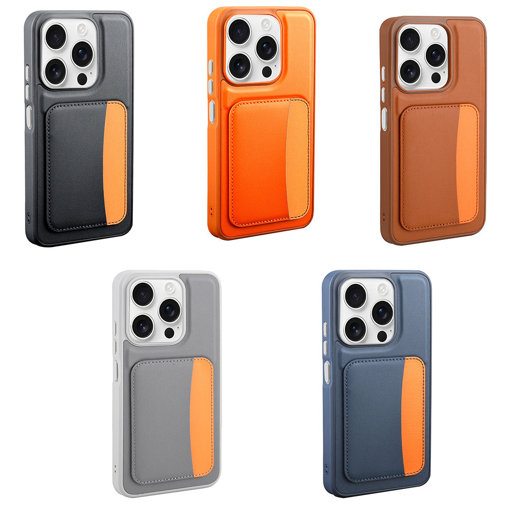 Xiaomi Redmi 15C Kılıf Kartlıklı Zore X-Kart Silikon Kapak Turuncu