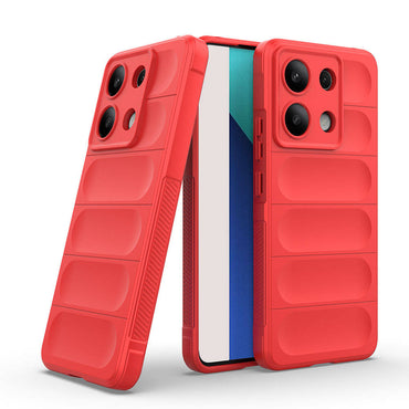 Xiaomi Redmi Note 13 4G Case Flexible TPU Hollow Back Surface Design Zore Ethnic Silicone Cover Red
