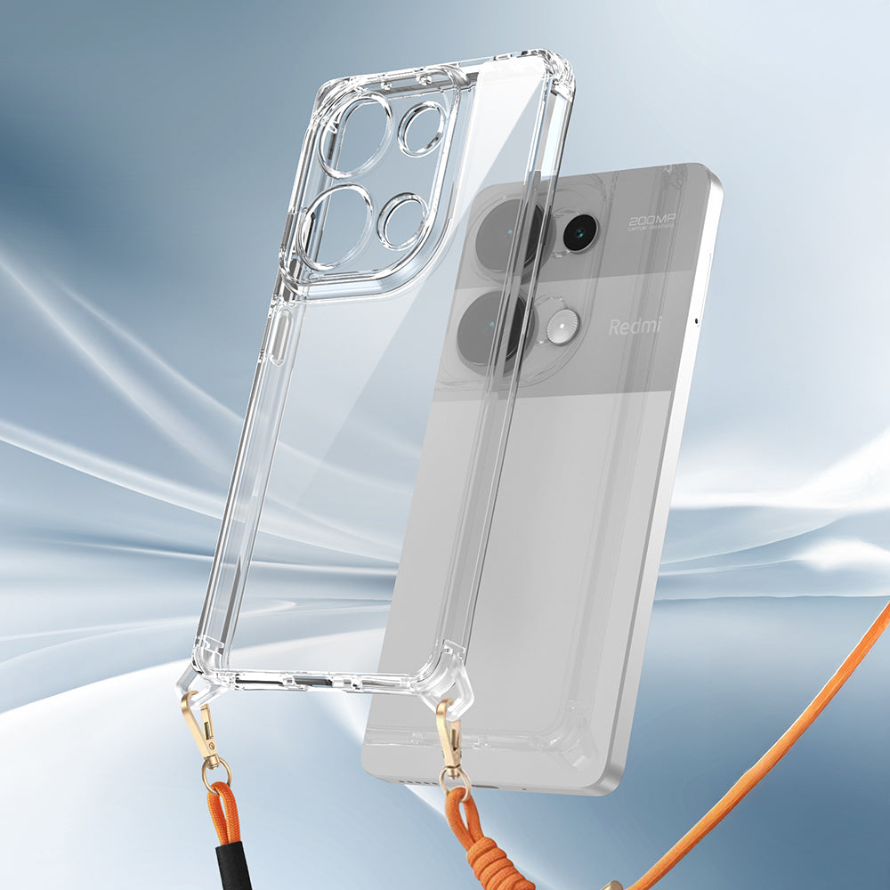 Xiaomi Redmi Note 13 Pro 4G Case Airbag Detachable Strap Zore Snap Silicone Cover Transparent