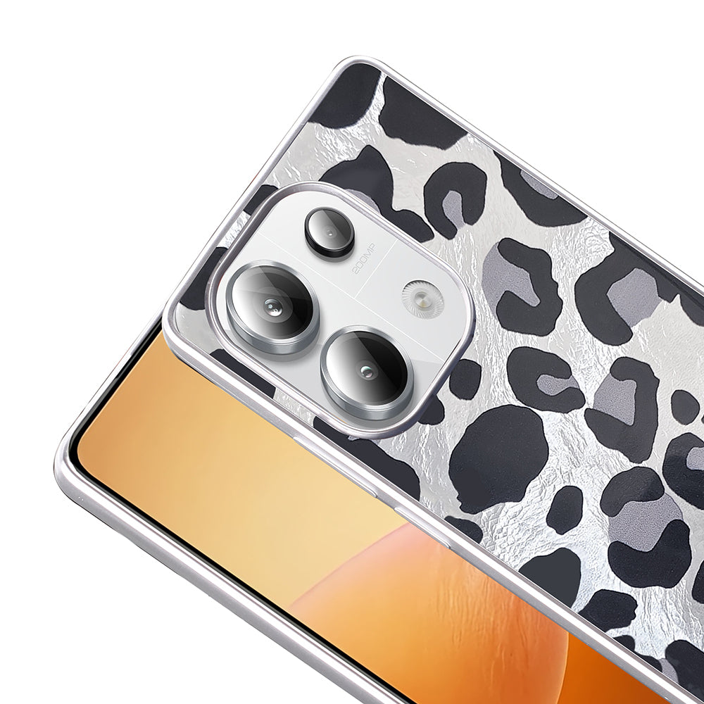 Xiaomi Redmi Note 13 Pro 4G Kılıf Desenli Zore Mep Kapak Gri Leopar