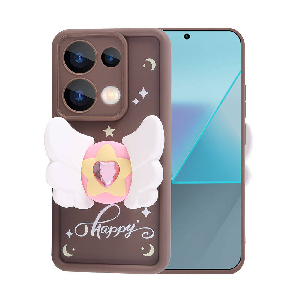 Xiaomi Redmi Note 13 Pro 4G Case Camera Protection Figure Design Zore Cover Pink Dark