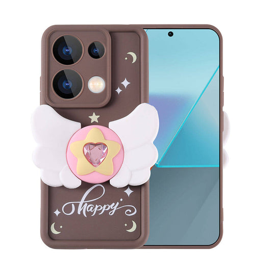 Xiaomi Redmi Note 13 Pro 4G Case Camera Protection Figure Design Zore Cover Dark Brown