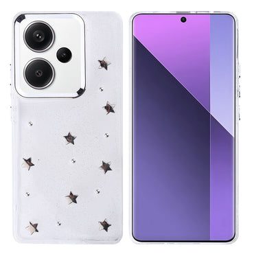 Xiaomi Redmi Note 13 Pro Plus 5G Case Airbag Design Glitter Transparent Zore Polar Cover Tulip
