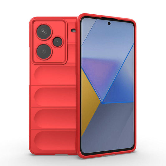 Xiaomi Redmi Note 13 Pro Plus 5G Case Flexible TPU Hollow Back Surface Design Zore Ethnic Silicone Cover Red