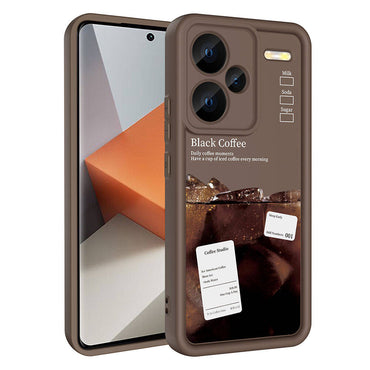 Xiaomi Redmi Note 13 Pro Plus 5G Case Camera Protection Printed Back Surface Zore Classy Cover Light Brown