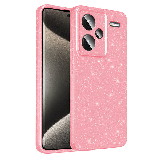 Xiaomi Redmi Note 13 Pro Plus 5G Case Camera Protection Glitter Luxury Zore Cotton Cover Light Pink