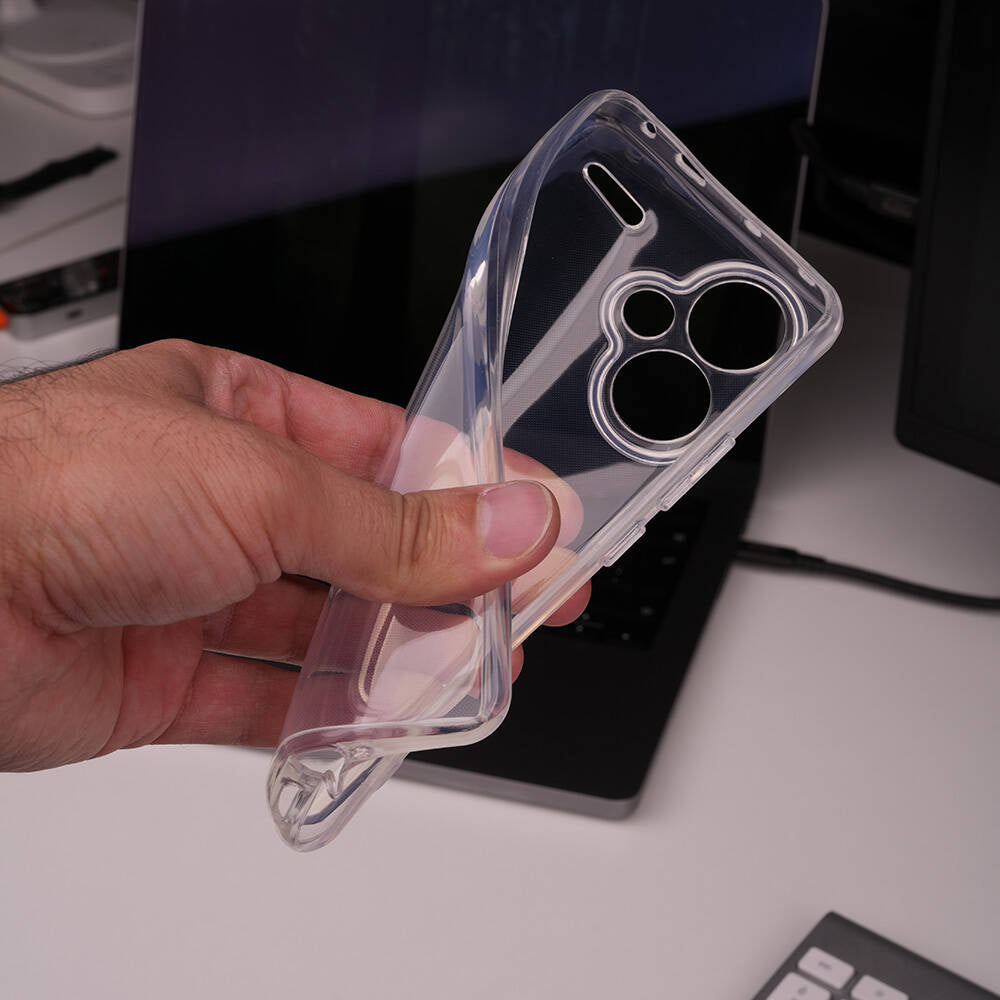 Xiaomi Redmi Note 13 Pro Plus 5G Kılıf Zore 2mm Anti Shock Silikon Şeffaf