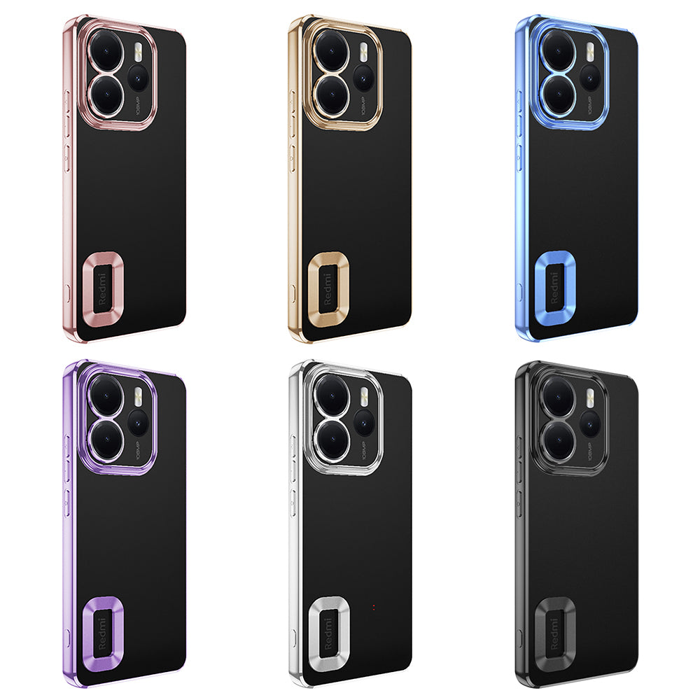 Xiaomi Redmi Note 14 4G Kılıf Kamera Korumalı Logo Gösteren Zore Omega Kapak Derin Mor