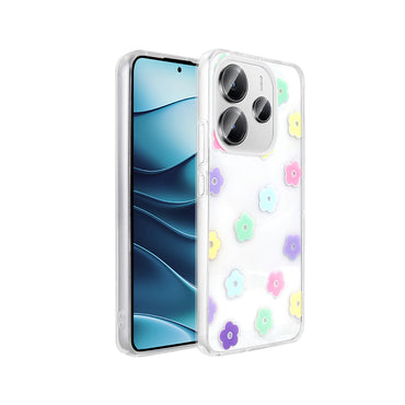 Xiaomi Redmi Note 14 4G Case Transparent Figured Zore Folk Hard Cover Bow