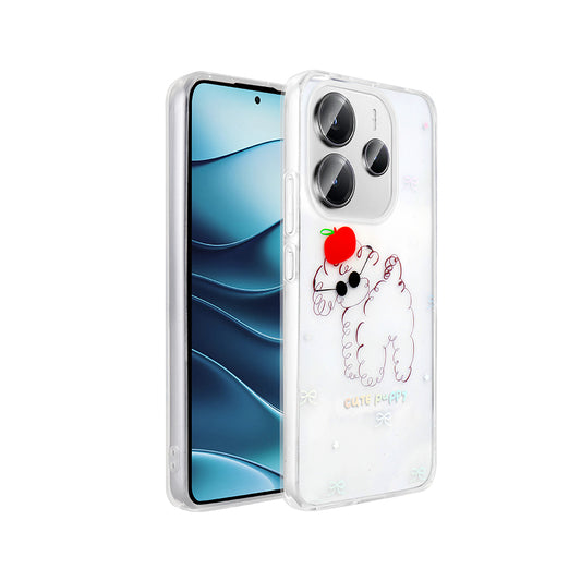 Xiaomi Redmi Note 14 4G Case Transparent Figured Zore Folk Hard Cover Cute Dog