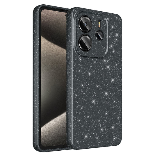 Xiaomi Redmi Note 14 5G Case Camera Protection Glitter Luxury Zore Cotton Cover Black