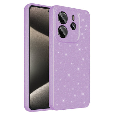 Xiaomi Redmi Note 14 Case Camera Protection Glitter Luxury Zore Cotton Cover Silver