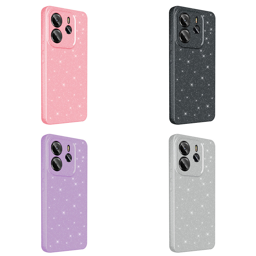 Xiaomi Redmi Note 14 Kılıf Kamera Korumalı Simli Lüks Zore Koton Kapak Açık Pembe