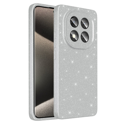 Xiaomi Redmi Note 14 Pro 4G Case Camera Protection Glitter Luxury Zore Cotton Cover Silver