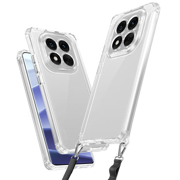 Xiaomi Redmi Note 14 Pro 5G Case Airbag Detachable Strap Zore Snap Silicone Cover Transparent