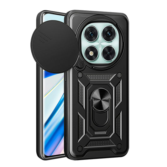Xiaomi Redmi Note 14 Pro 5G Case Magnetic Stand Camera Protection Zore Sliding Vega Cover Black