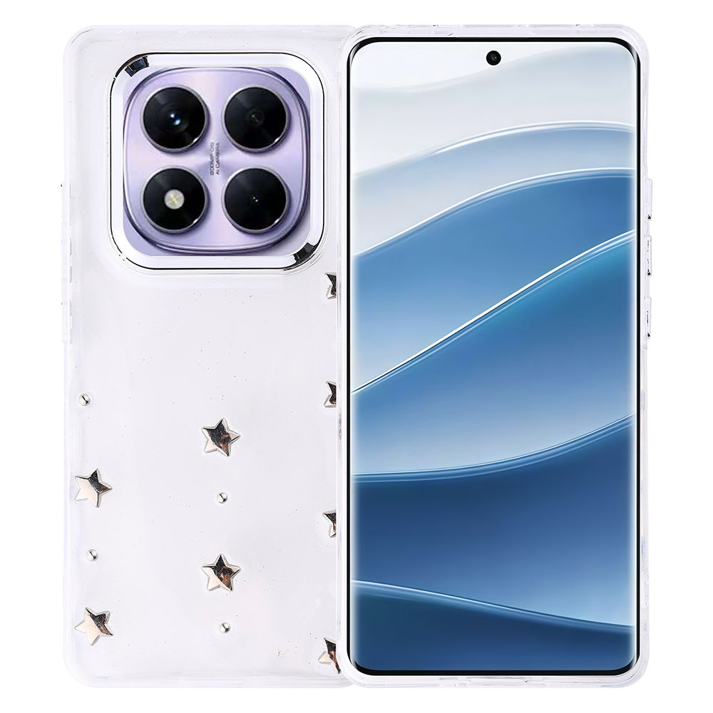 Xiaomi Redmi Note 14 Pro Plus Case Airbag Design Glitter Transparent Zore Polar Cover Bow