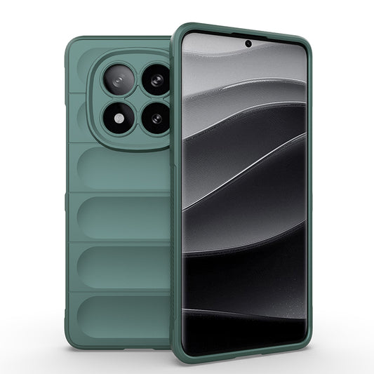 Xiaomi Redmi Note 14 Pro Plus Case Flexible TPU Hollow Back Surface Design Zore Ethnic Silicone Cover Dark Green