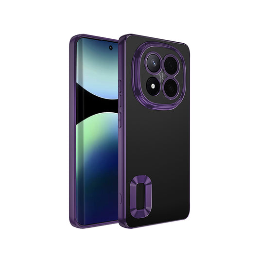 Xiaomi Redmi Note 14 Pro Plus Camera Protection Logo Showing Zore Omega Cover Deep Purple