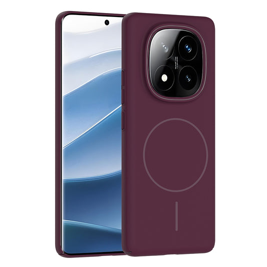 Xiaomi Redmi Note 14 Pro Plus Case Zore Ruby Hard Cover Plum with M-safe Charging Feature