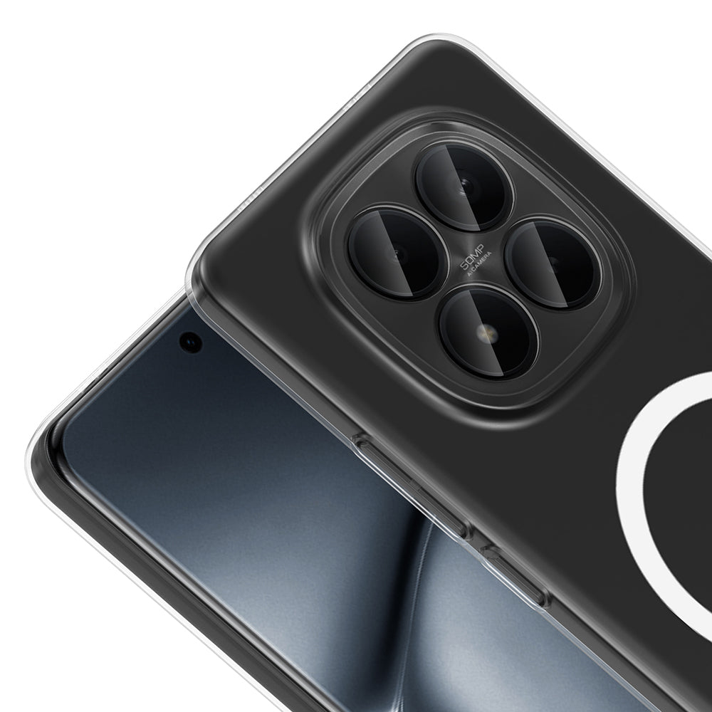Xiaomi Redmi Note 15 Pro Kamera Korumalı M-Safe Şarj Özellikli Şeffaf Zore London Sert PC Kapak