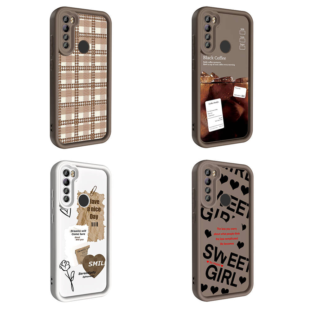 Xiaomi Redmi Note 8 Case Camera Protection Printed Back Surface Zore Classy Cover Black