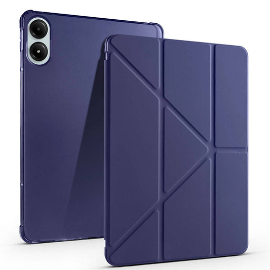 Xiaomi Redmi Pad Pro Case Zore Tri Folding Stand Case with Pen Compartment Navy Blue
