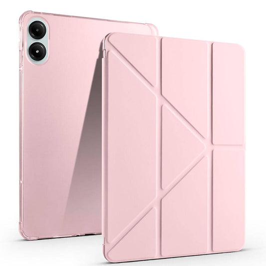 Xiaomi Redmi Pad Pro Case Zore Tri Folding Stand Case with Pen Compartment Rose Gold
