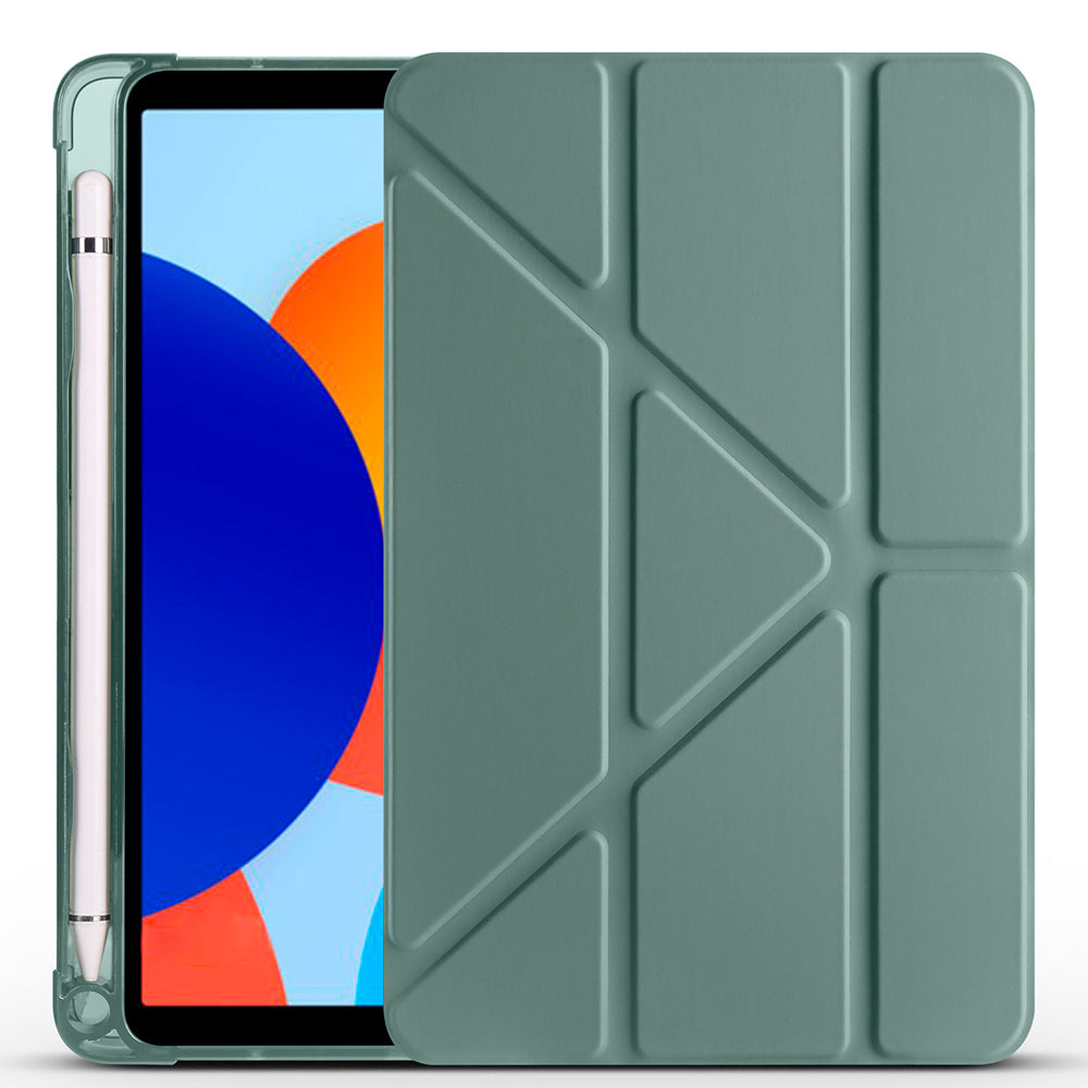Xiaomi Redmi Pad SE 8.7 Kılıf Zore Tri Folding Kalem Bölmeli Standlı Kılıf Gri