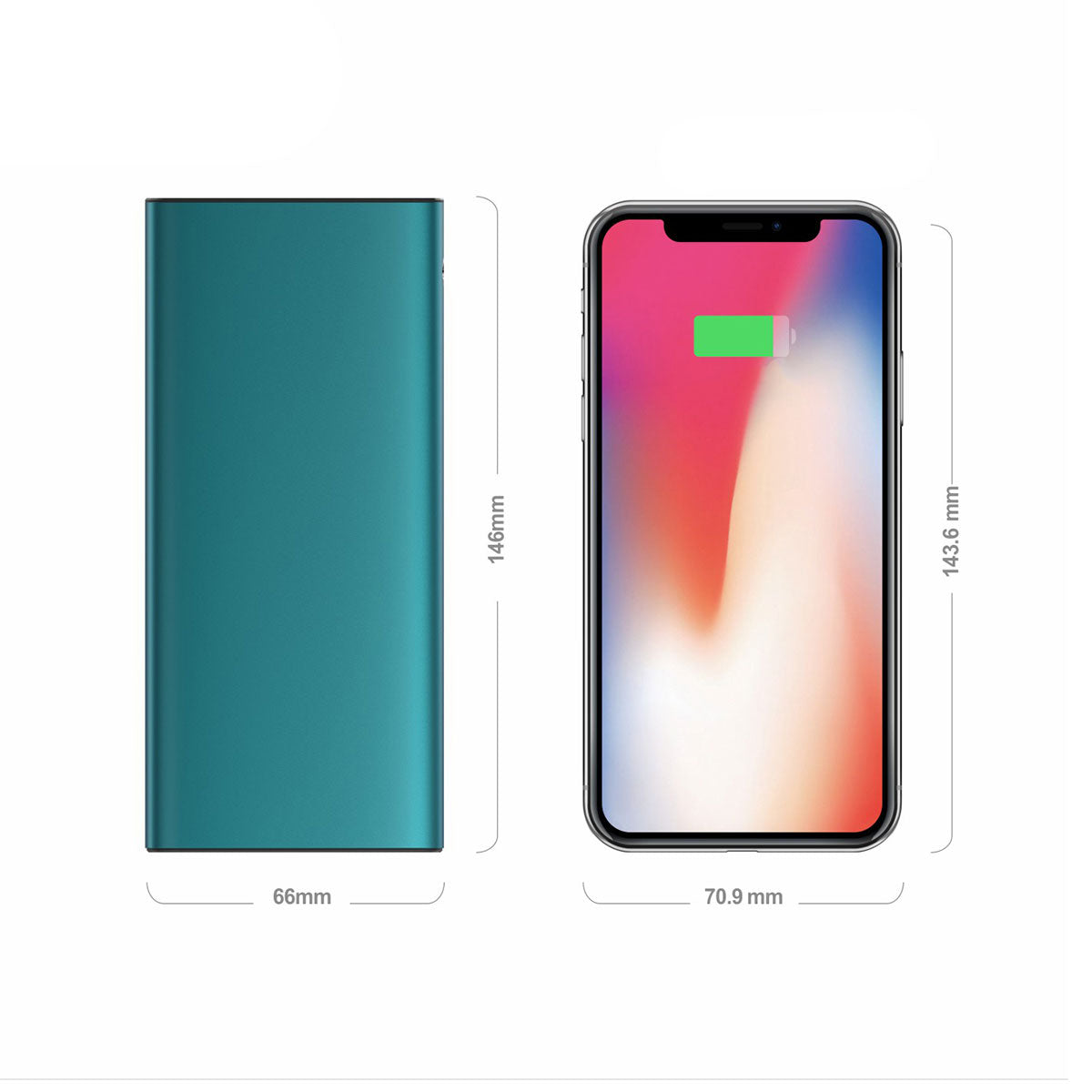Xipin PX701-Q Fast Charging Digital Display Dual USB Portable Power Bank 10000mAh Blue