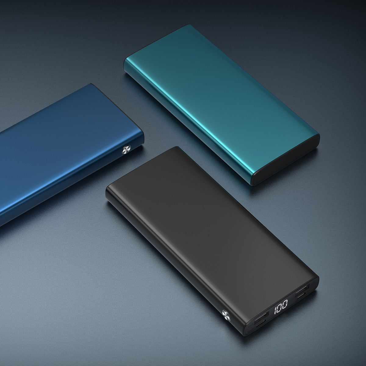 Xipin PX701-Q Fast Charging Digital Display Dual USB Portable Power Bank 10000mAh Blue