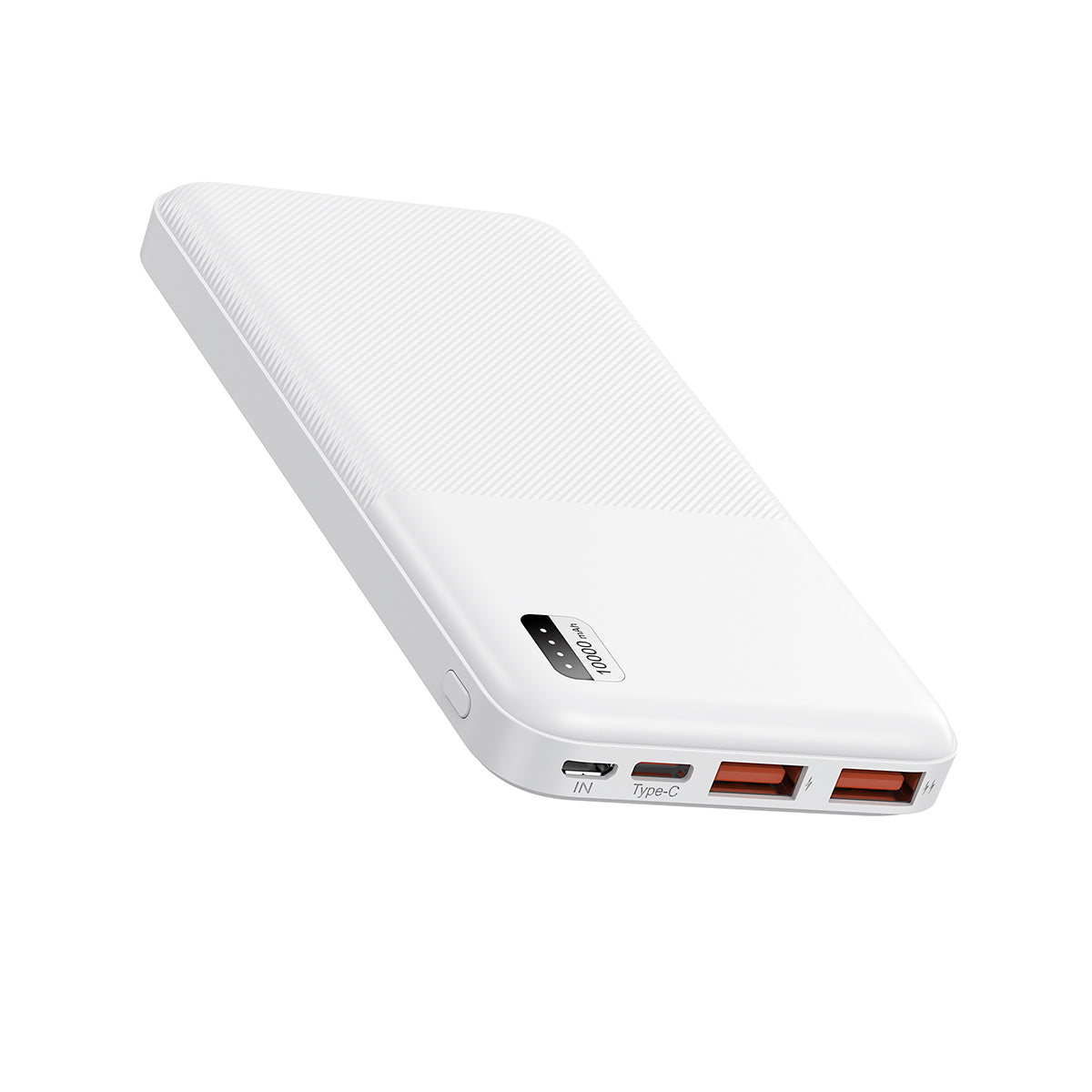 Xipin PX721 Fast Charging Dual USB Portable Power Bank with LED Light Indicator 10000mAh White