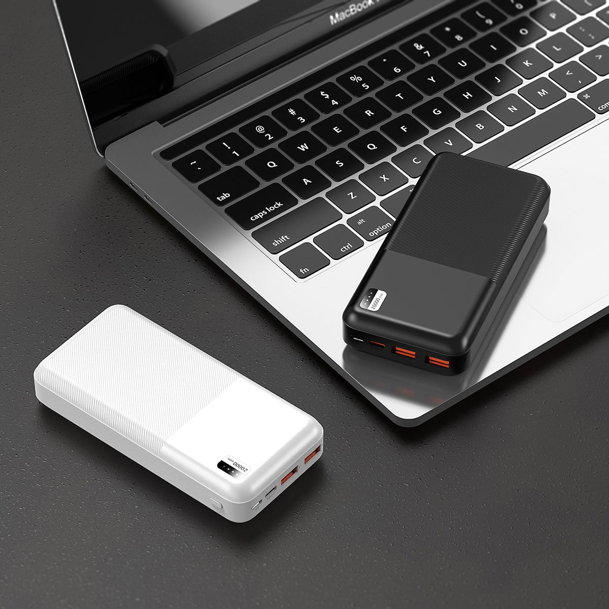 Xipin PX722 Fast Charging Dual USB Portable Power Bank with LED Light Indicator 20000mAh White