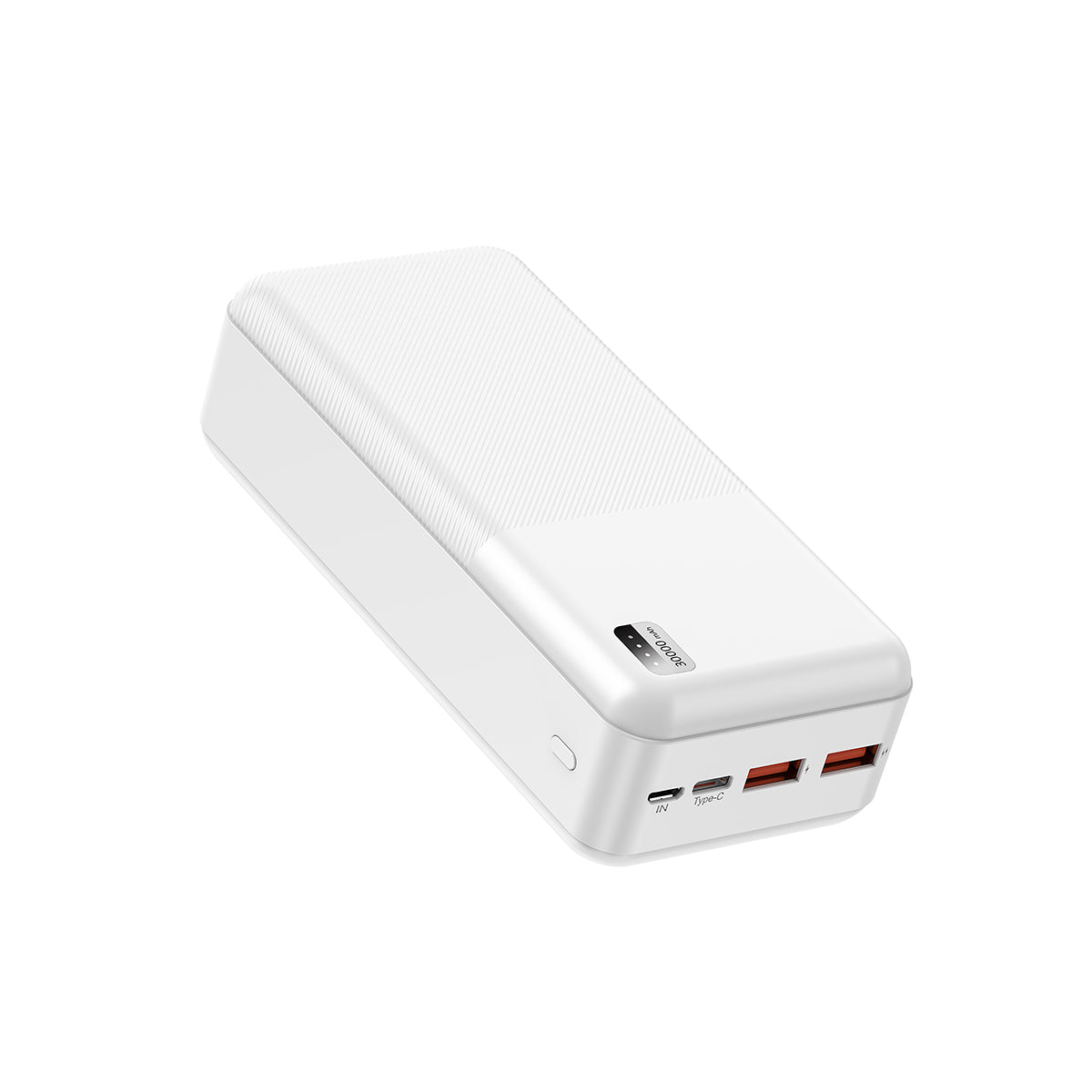 Xipin PX723 Fast Charging Dual USB Portable Power Bank with LED Light Indicator 30000mAh White