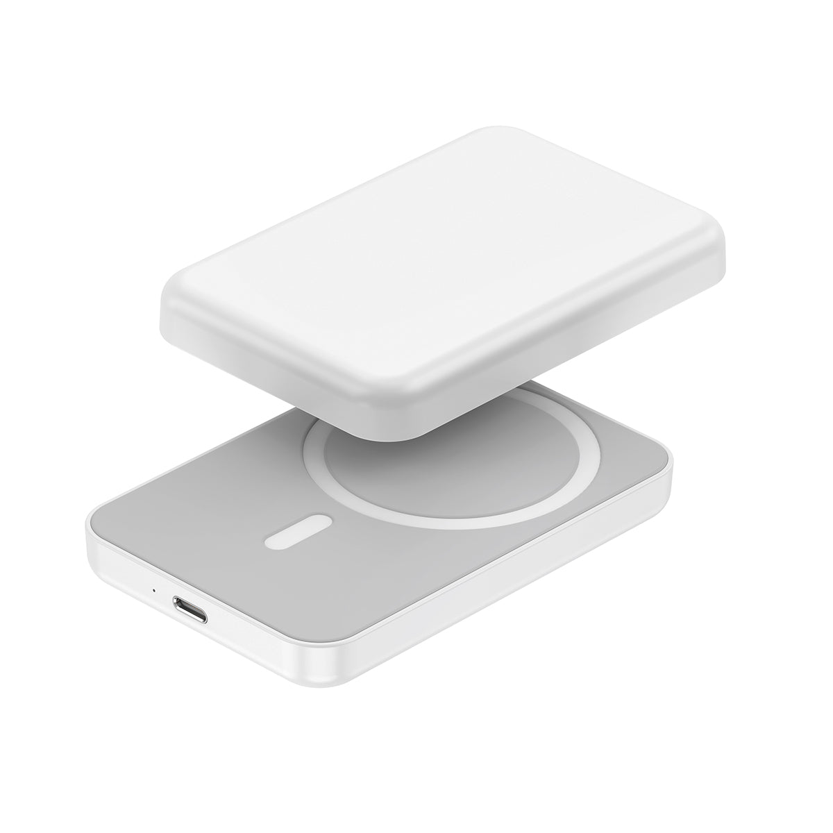 Xipin WS-T123 Smart Magnetic Powerbank with M-safe Wireless Charging 5000mAh White
