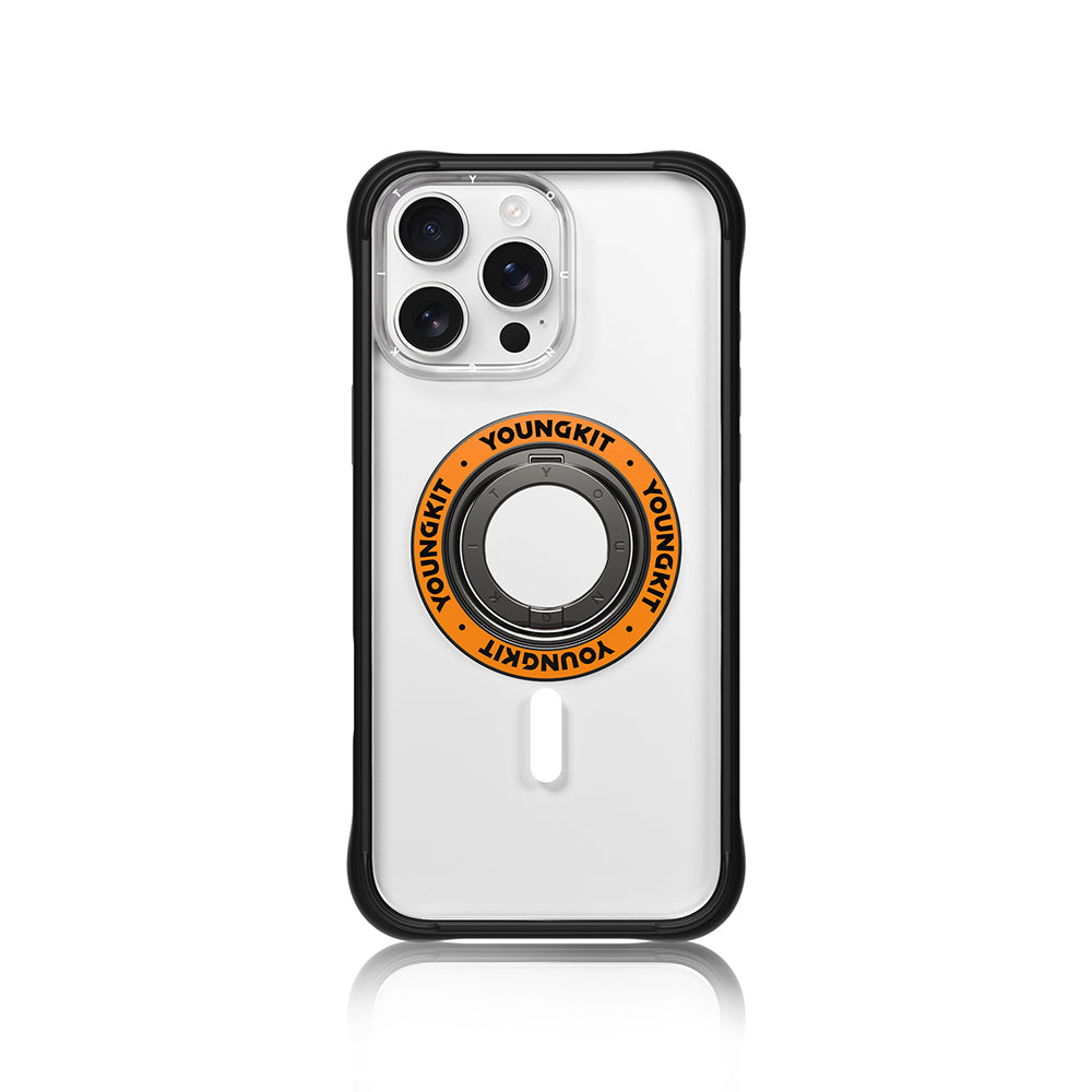 Youngkit Magnetik 360 Derece Dönebilen Double Ring Serisi Parmak Ring Stand Turuncu