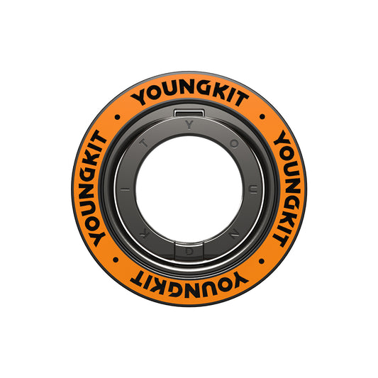 Youngkit Magnetic 360 Degree Rotating Double Ring Series Finger Ring Stand Orange
